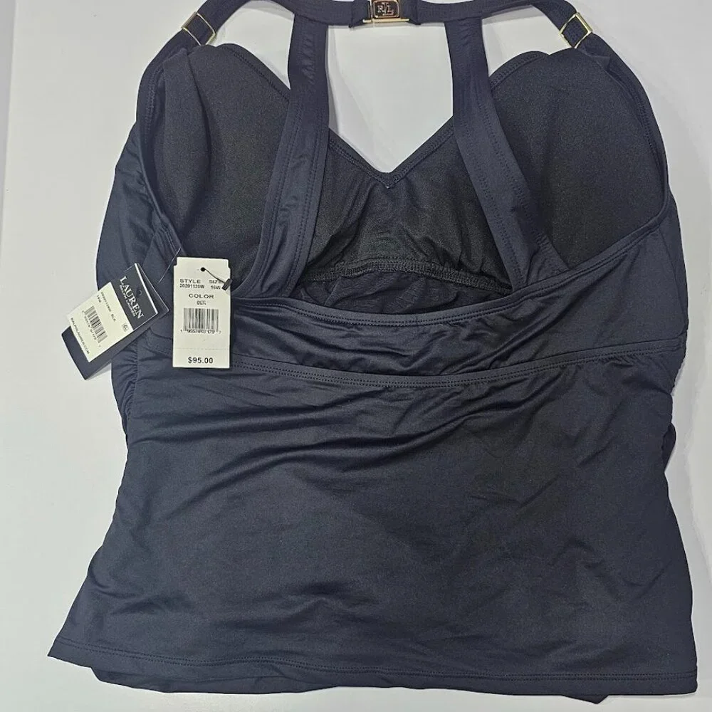 Lauren Ralph Lauren Plus Size Halter Tankini Top - Picture 6 of 10